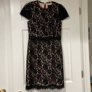 J. Crew collection black lace with nude lining dress